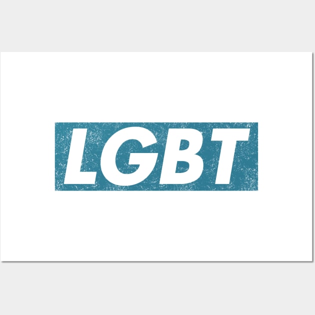 LGBT Blue box logo distressed Wall Art by PaletteDesigns